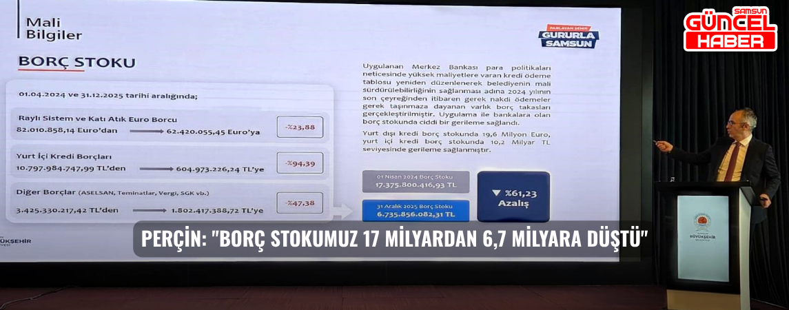 Perçin: "Borç stokumuz 17 milyardan 6,7 milyara düştü"
